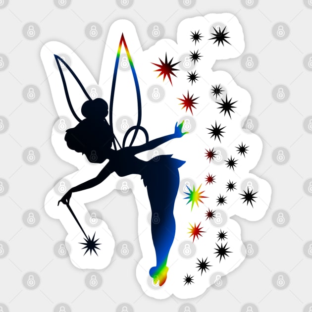 Rainbow Tinkerbell Sillhouette Sticker by ijsw